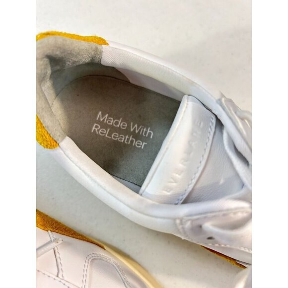 Everlane Womens $130 White / Mustard The ReLeather® Court Sneaker Size F8 M5 - Picture 8 of 8
